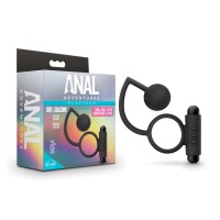 Anal Adventures Platinum Anal Ball & Vibrating C-Ring Black